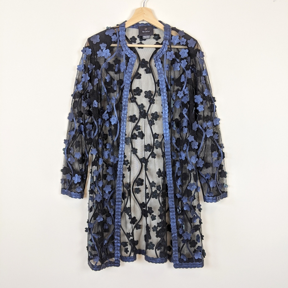 Vintage long flower cardigan
